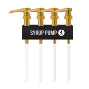 Syrup Pump for Coffee Syrup Bottles – 4-Pack Dispenser Pumps Fits 750ml / 25.4 oz Flavoring Syrup Bottles – Compatible with Torani, Monin & More – Gold Coffee Syrup Dispenser Pump for Home & Cafe Use