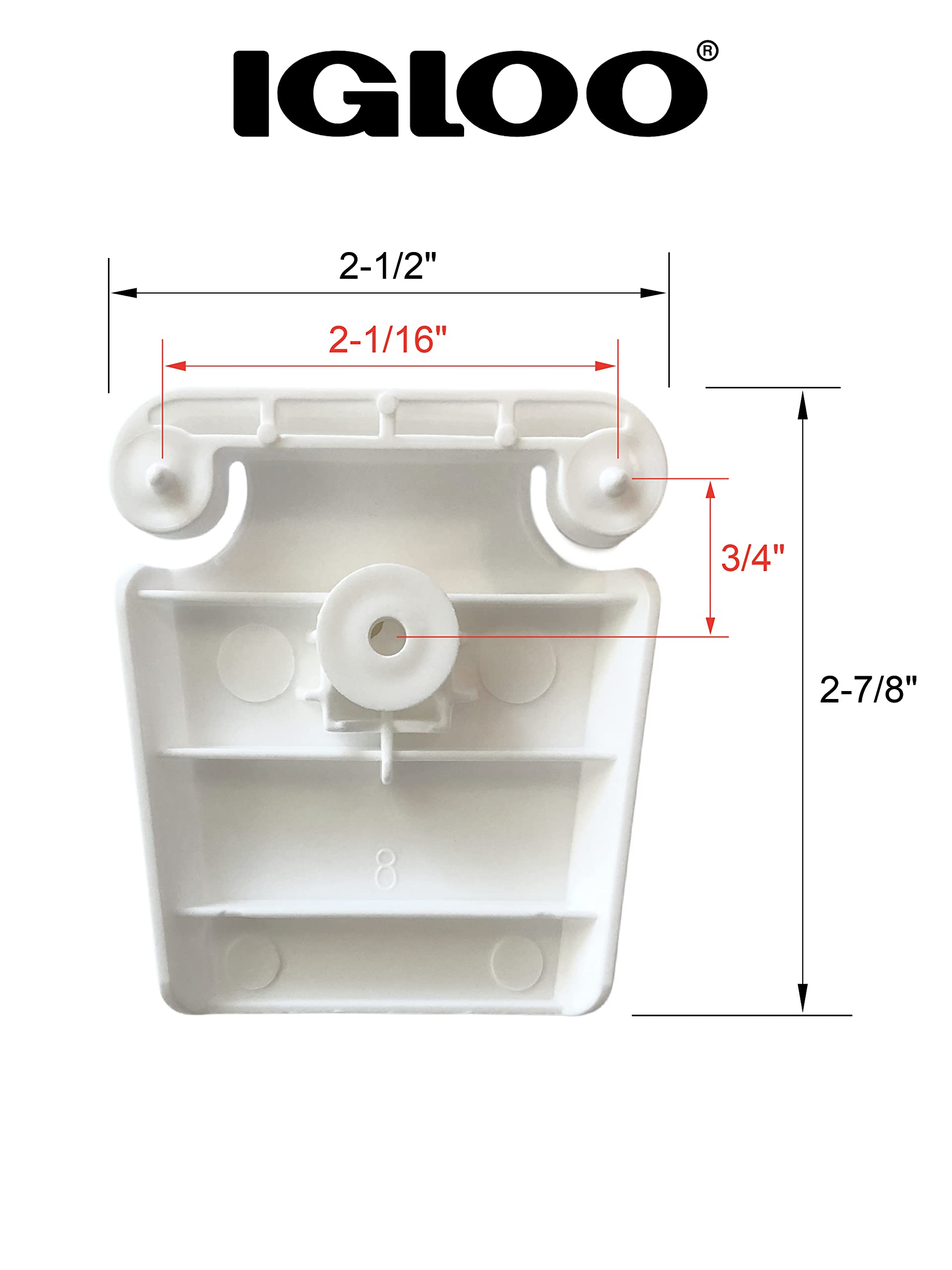 Igloo Cooler Plastic Parts Kit - Made in The USA - 2 Latches, 3 Hinges, Latch Post & Screws