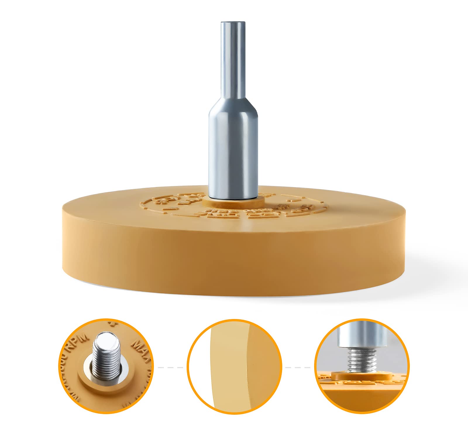LuckyGuard Decal Remover Eraser Wheel Adhesive Remover for Pinstripes Vinyl Tapes and Sticker Rubber Wheel for Drill 1 Pack
