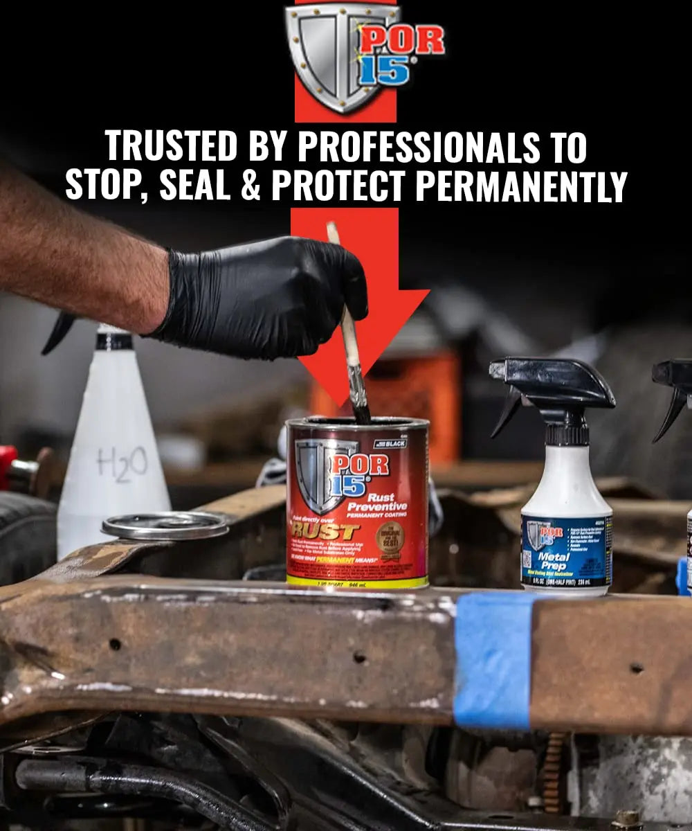 POR-15 Rust Preventive Coating, Stop Rust and Corrosion Permanently, Anti-rust, Non-porous Protective Barrier, 32 Fluid Ounces, Semi-gloss Black