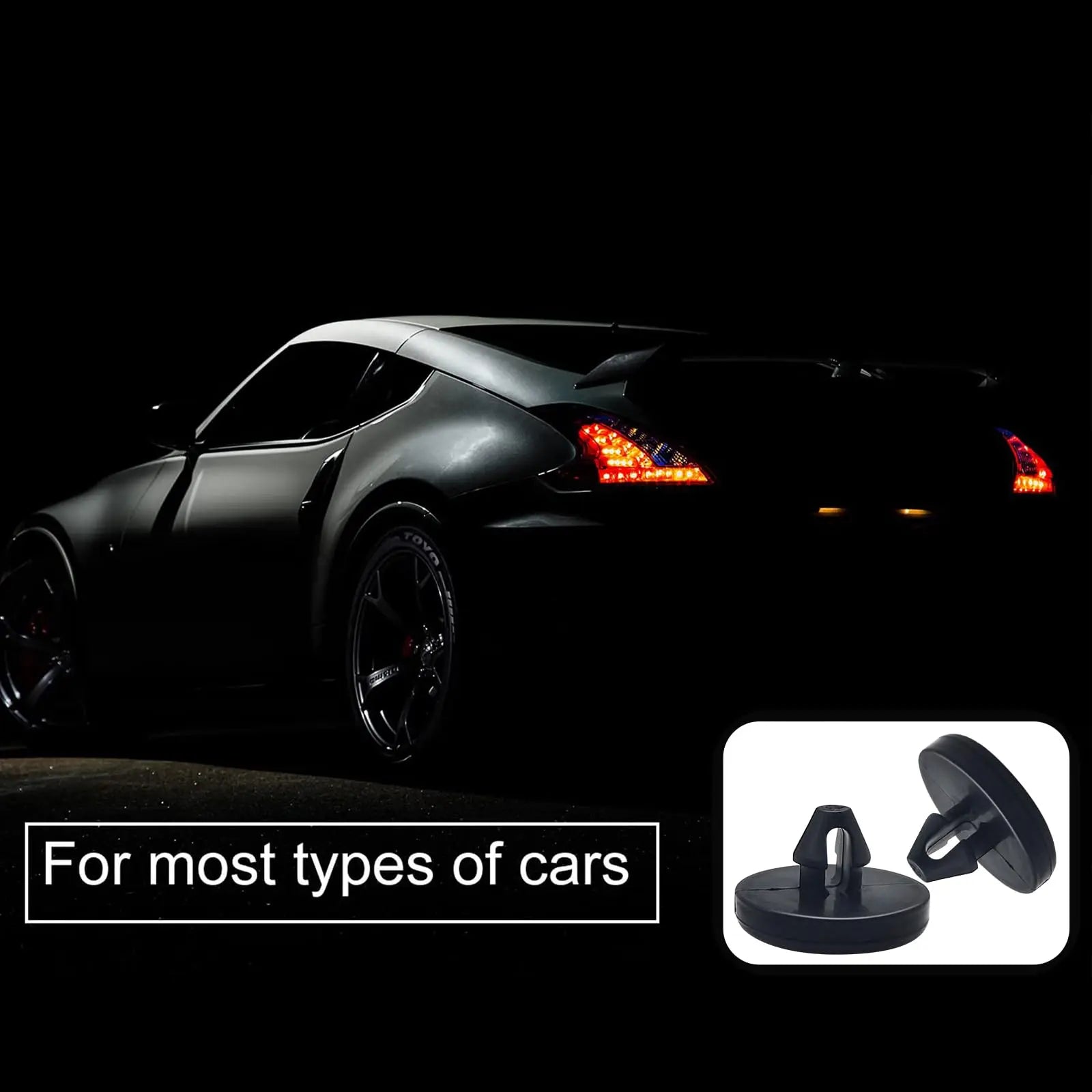 Ajxn 4 PCS Brake Pedal Pad and Light Switch Stopper - Black