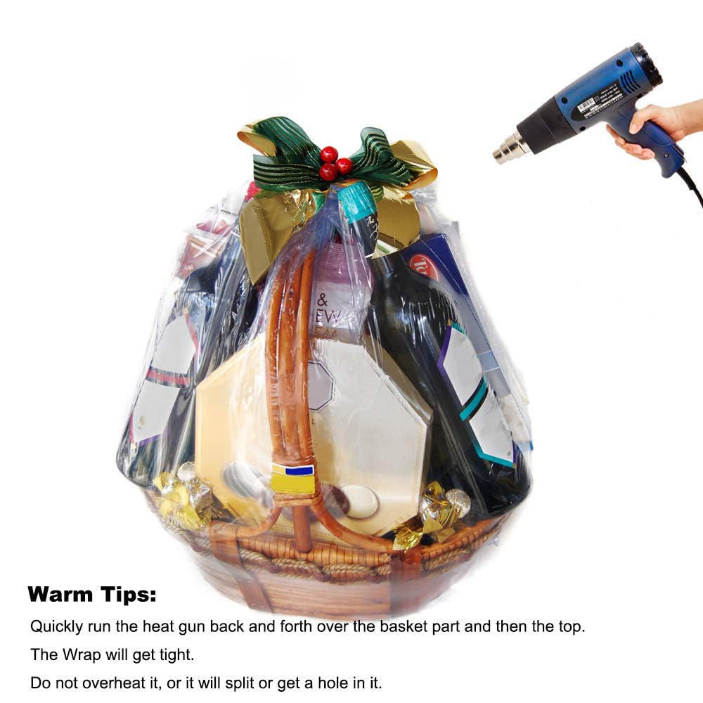 LazyMe Extra Large Jumbo Shrink Wrap Bags - Cellophane Bags for Gift Baskets - 40x47 Inch (5 Pcs, XXXL)