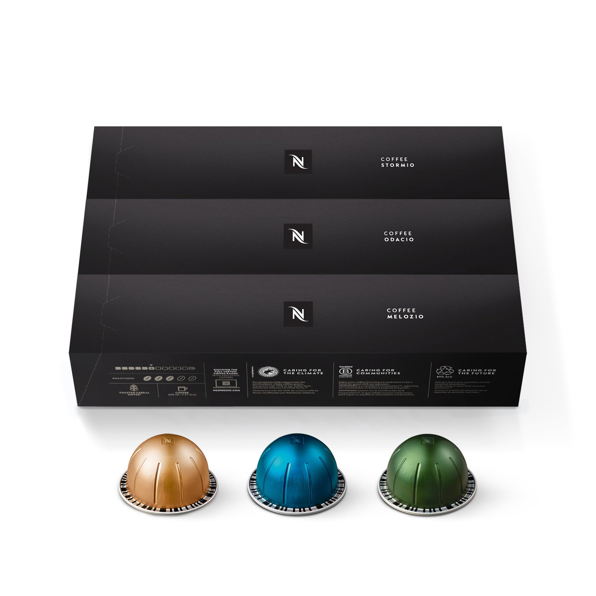 Nespresso Kapseln Vertuo, Vielfaltspackung, mittel und dunkel gerösteter Kaffee, 30 Kaffeekapseln, Brüht 230 ml.