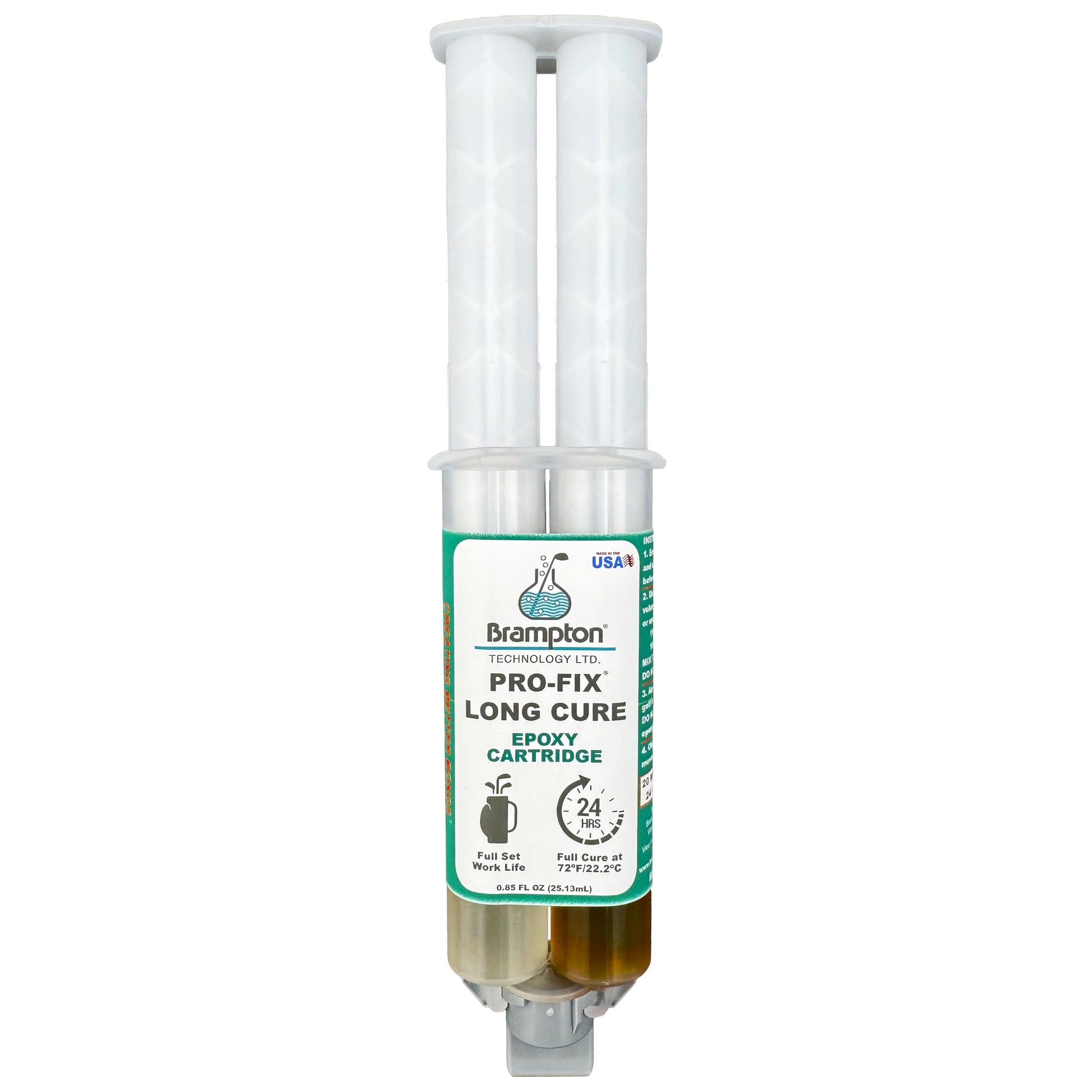 Brampton PRO-FIX Long Cure Golf Epoxy, 20-Min Full-Set Work Life, Extra Strength, Impact Resistant, 2-Part Epoxy Glue Kit for Golf Clubs, Shafts, Heads, Drivers, Putters, 1:1 Mix, 0.85 oz