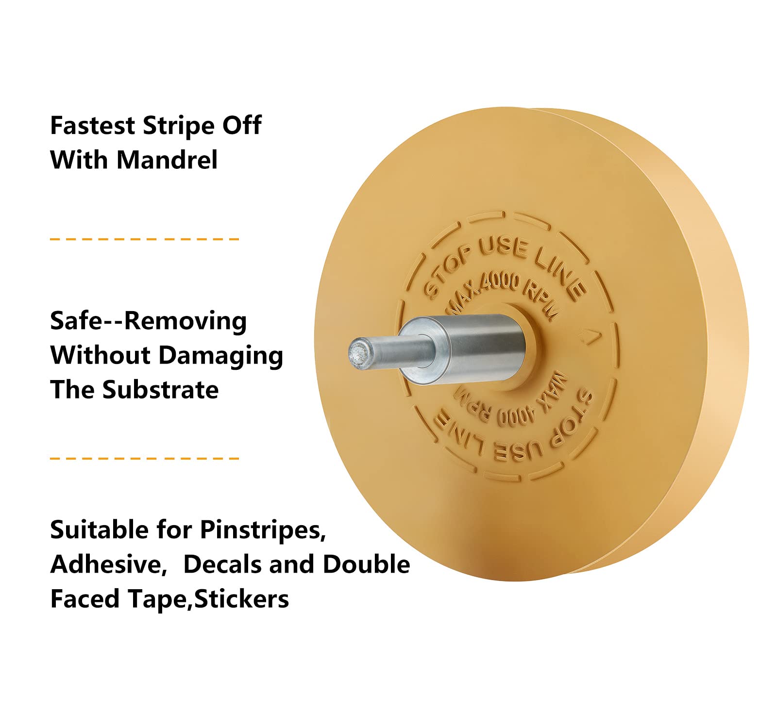 LuckyGuard Decal Remover Eraser Wheel Adhesive Remover for Pinstripes Vinyl Tapes and Sticker Rubber Wheel for Drill 1 Pack