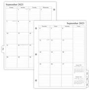newestor 2025-2026 Monthly Planner Refill for 3 Ring Binder, Sep 2025 - Dec 2026, Two Pages Per Month, 8-1/2" x 11", Monarch/Folio Size 5