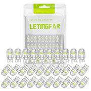 LETINGFAR 194 LED Light Bulb White 6000K Pack of 30, 168 2825 W5W T10 Wedge COB Bulbs Error Free for Car Dome Map Door Courtesy License Plate