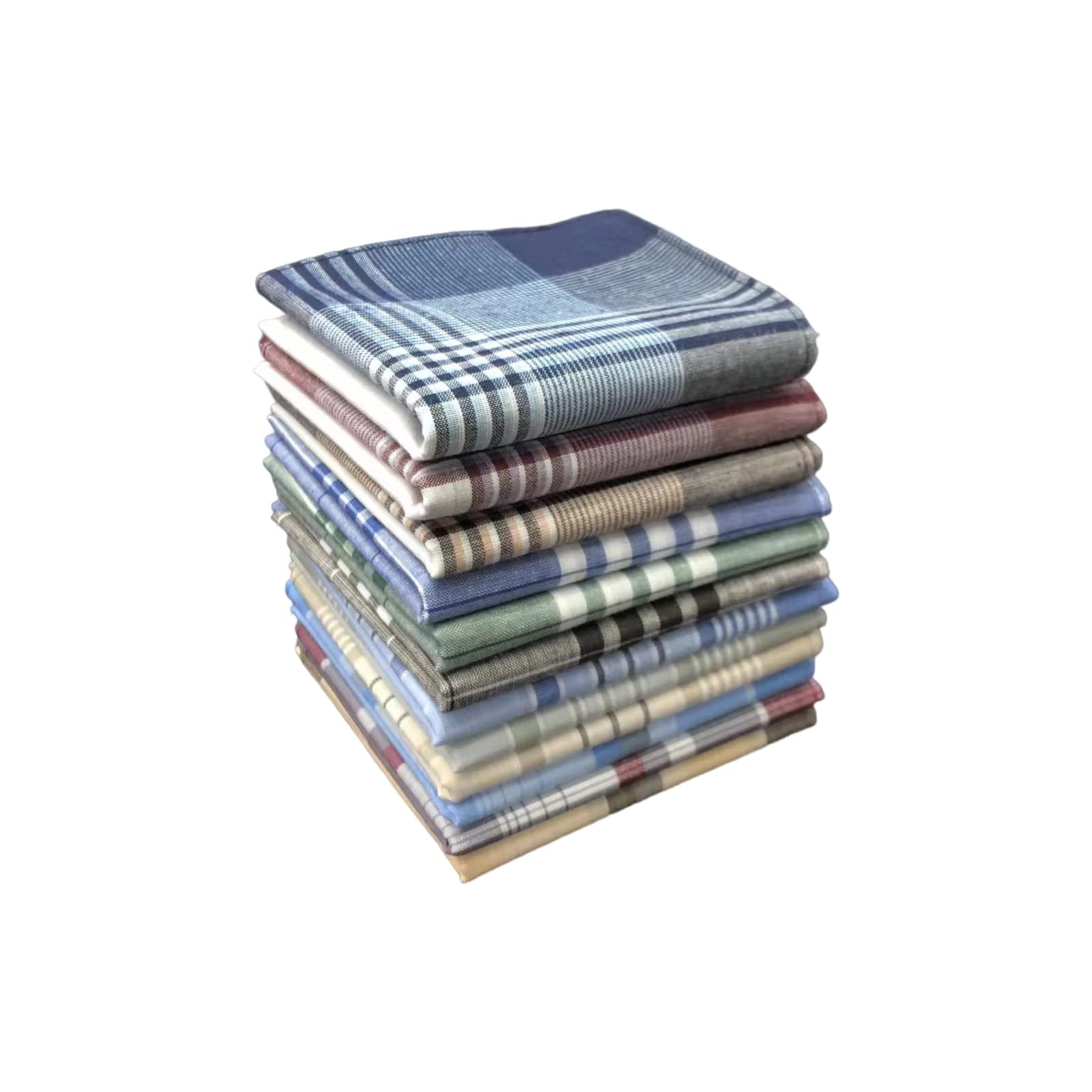 emlstyle Men's Handkerchiefs 100% Cotton Handkerchief with Check