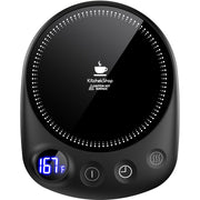 KitchekShop Coffee Mug Warmer - Fastest Heating & Highest Temperature, Coffee Cup Warmer for Desk Auto Shut Off, 4 Temp Settings & 1-12H Timer, Smart Electric Beverage Warmer for Coffee, Tea (Black)