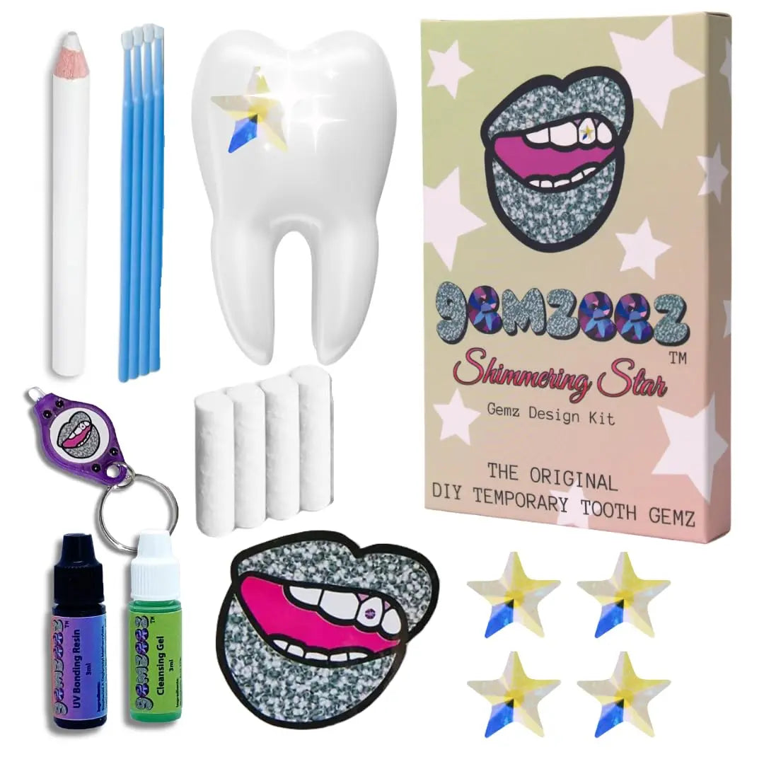 Gemzeez: The Original DIY Temporary Tooth Gemz Starter Kit (Crushed Ice) and 1,000 Gemz