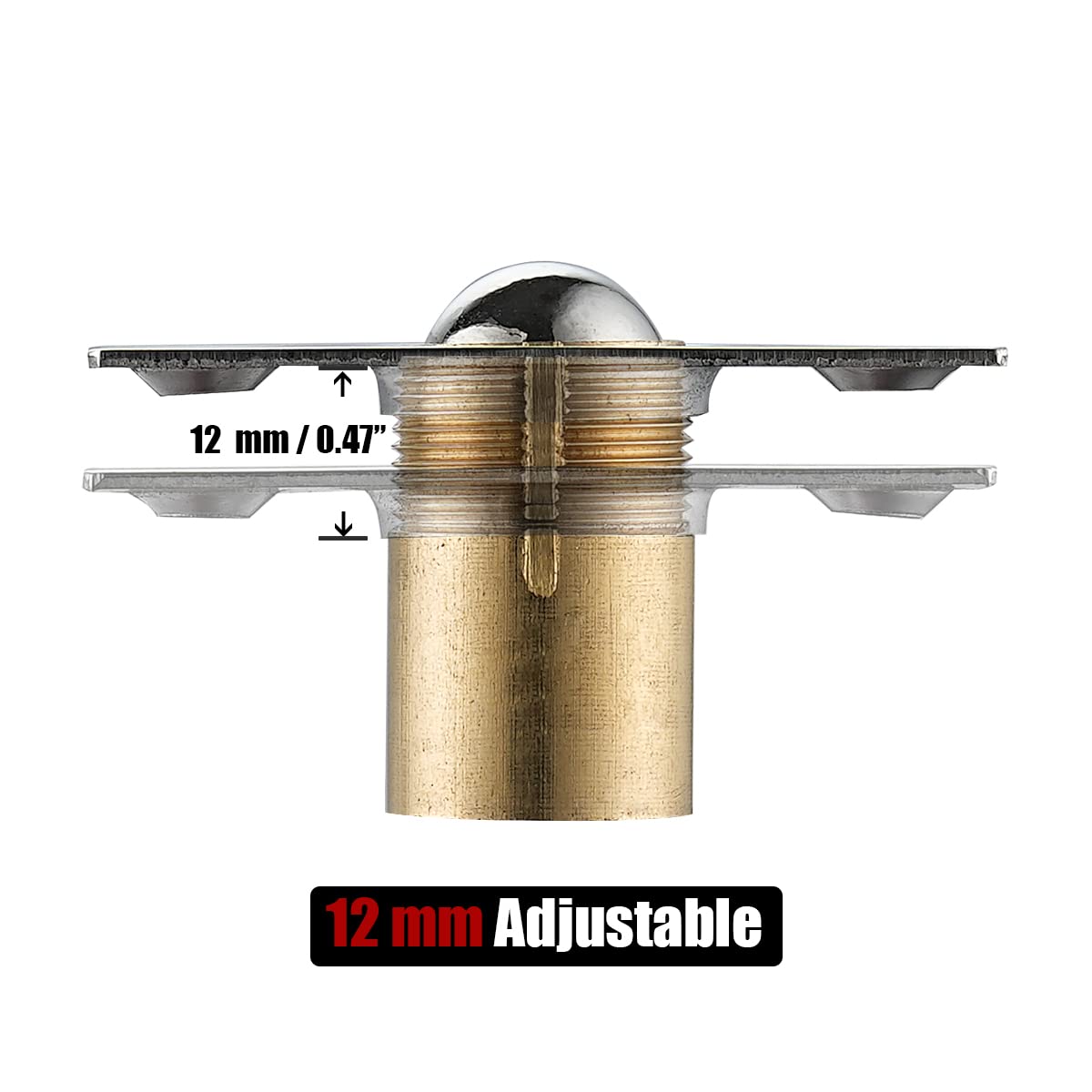 JQK Closet Door Ball Catch Hardware, Stainless Steel Catch Adjustable with Strike Plate, Brushed Satin Finish 2 Pack, HBC100-P2
