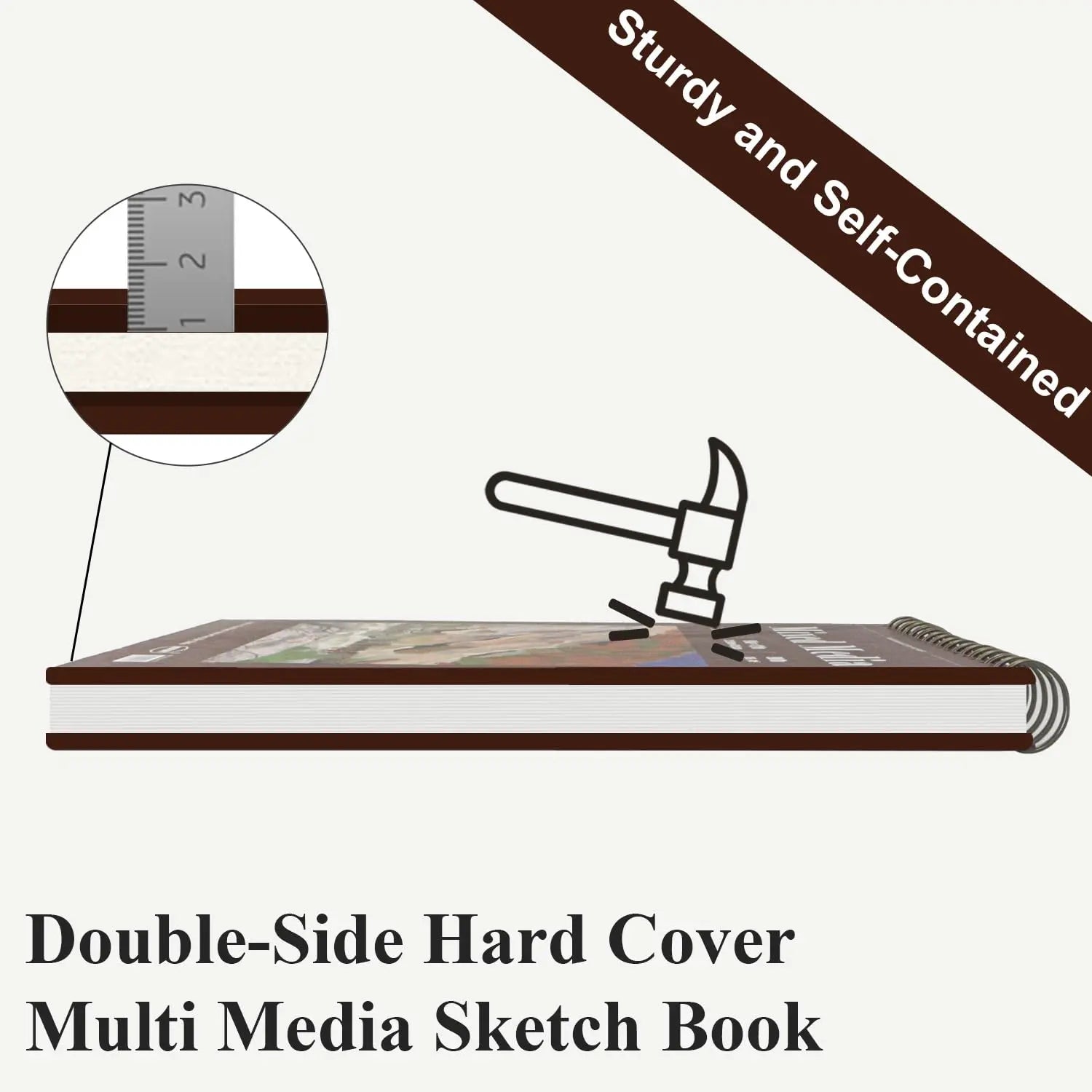 Mixed Media Sketchbook 9" x 12" - Multimedia Sketchbook Hardcover, Spiral Bound, 60 Sheets 98lb/160gsm Mixed Media Paper, Watercolor Sketchbooks for Artist Supplies, Painting, Drawing & Art Supplies.