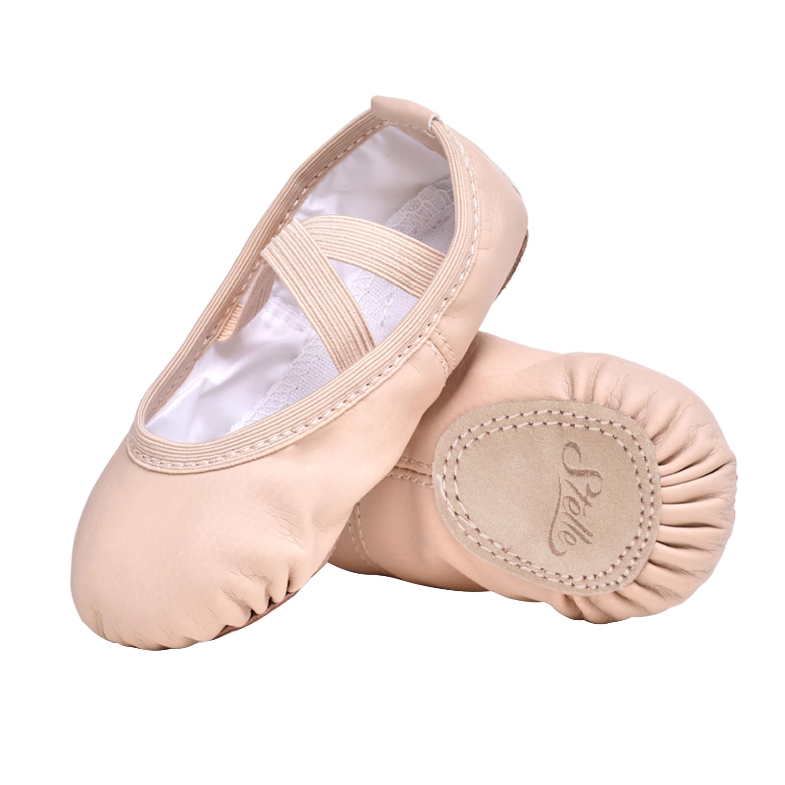 Stelle Ballet Shoes for Girls Toddler Ballet Slippers Soft Leather Boys Dance Shoes for Toddler/Little Kid/Big Kid (Ballet Pink, 9MT)