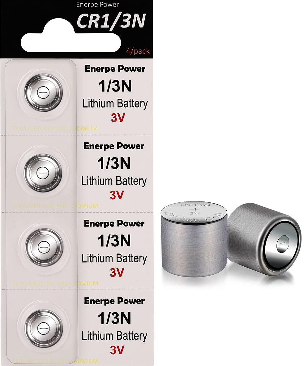 Enerpe 1/3N CR1/3N DL1/3N 3V Lithium Battery High Capacity for Laser Sights Pet Electronic Collars 4-Pack