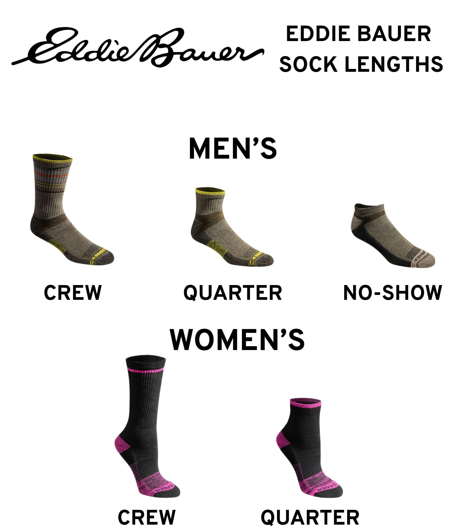 Eddie Bauer Men's Socks Dura Dri Moisture Control 6-Pair Crew Socks, Olive Assorted (6 Pairs), Large