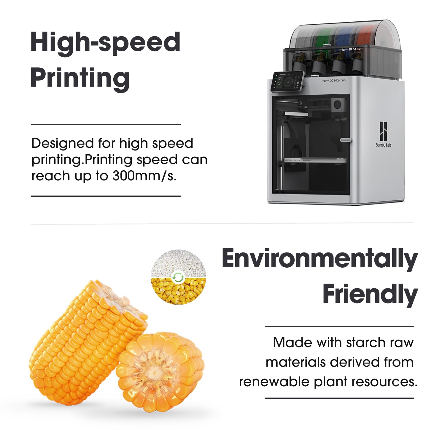 eSUN PLA Basic Filament 1.75mm, 3D Printer Filament High Speed PLA for Fast Printing, 1KG Spool (2.2 LBS) 3D Printing Filament for High Speed 3D Printers, Orange