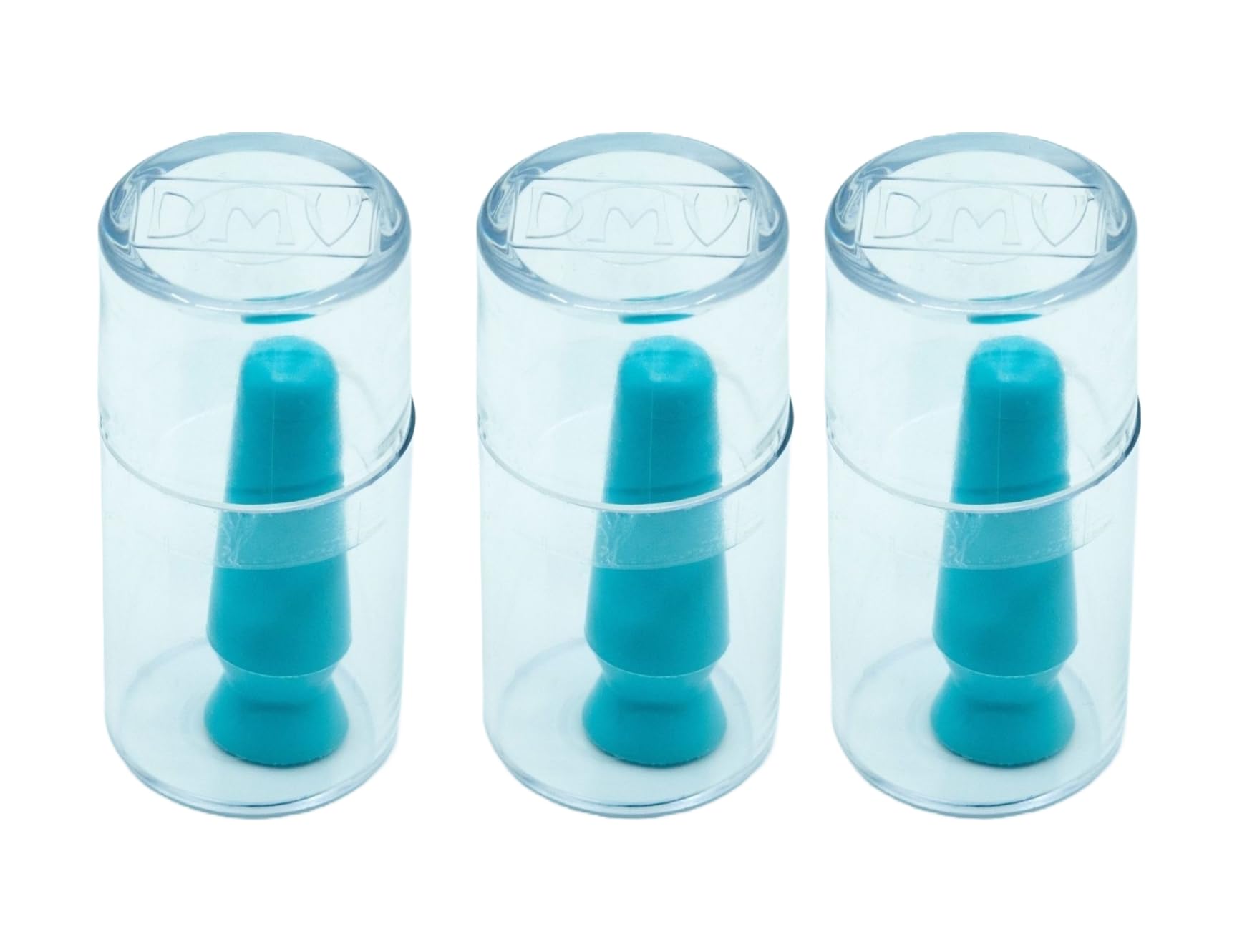 DMV Scleral Cup Large Contact Lens Handler - Inserts Scleral Contact Lenses and Prosthetic Eyes (Ventless) - Pack of 3 Light Blue
