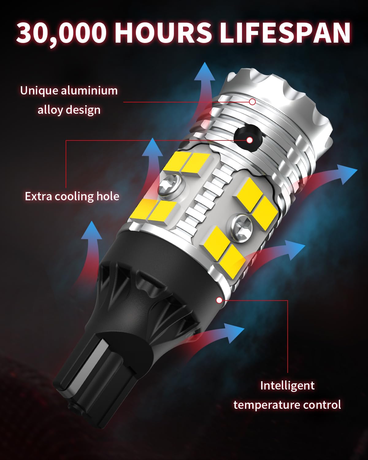 LASFIT 921 LED Bulb Reverse Lights, 912 T15 Back Up Light CANBUS Error Free W16W 906 Reversing Bulb 904 916 6000K Xenon White New Upgrade Design, Plug and Play (Pack of 2)