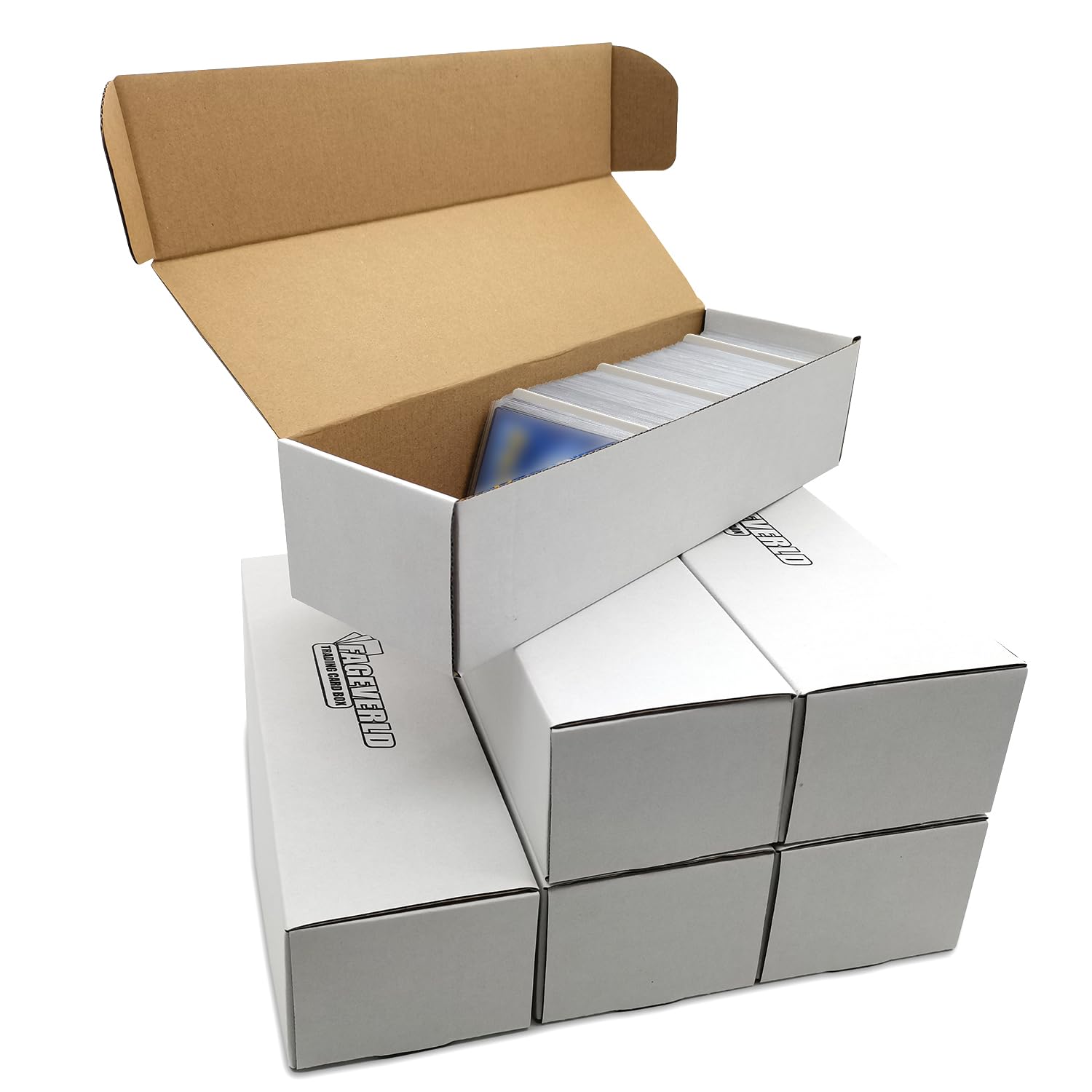 Fageverld Trading Card Storage Box, Mtg Storage Box with Dividers, Cardboard Collector Box for TCG, Baseball Sports Cards, 6 Count
