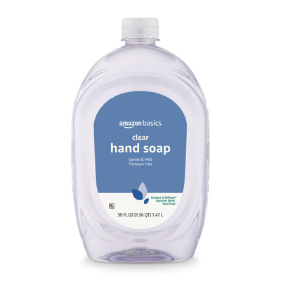 Basics Gentle & Mild Clear Liquid Hand Soap Refill, Triclosan-free, 50 Fluid Ounces, 1-Pack (Previously Solimo)