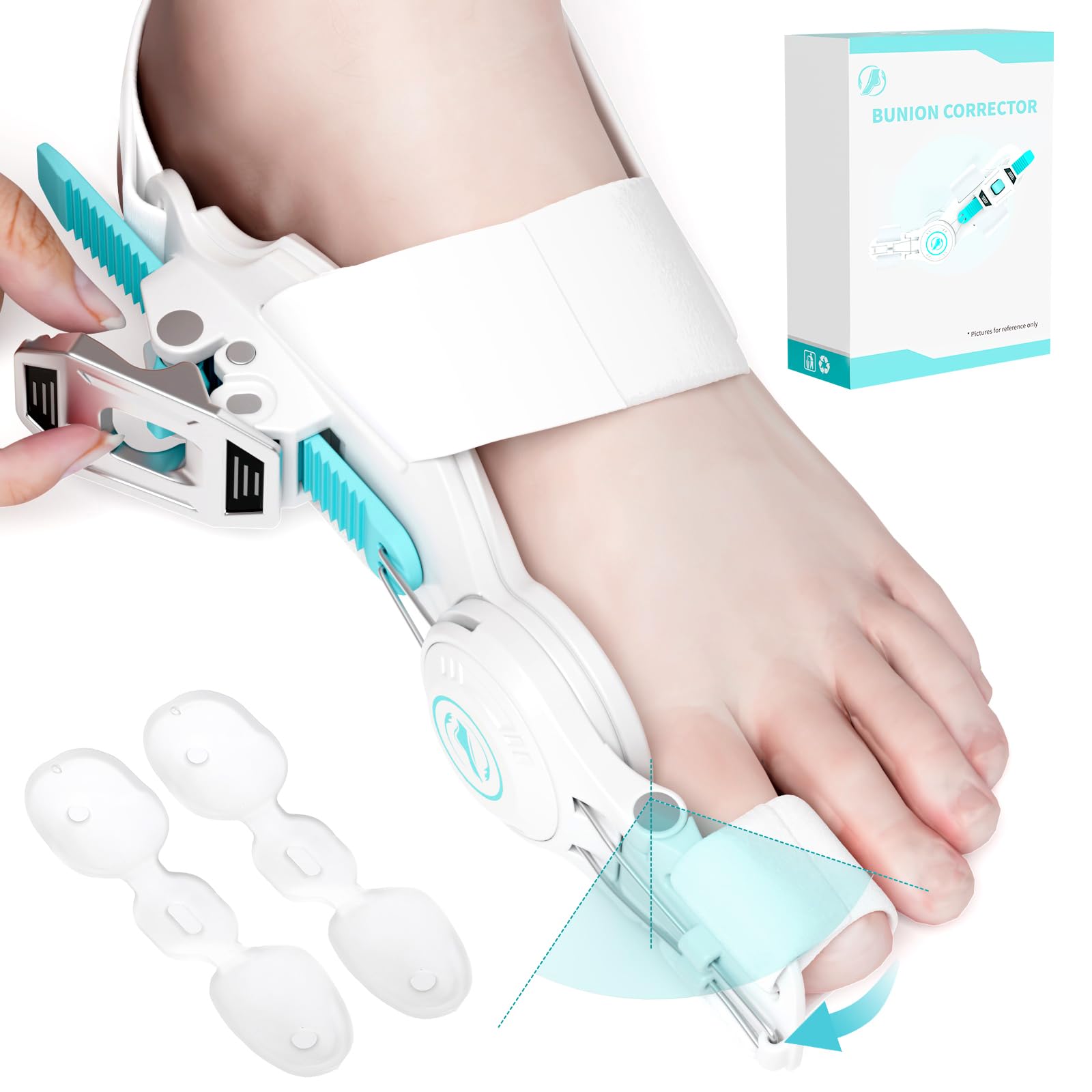 Kutain Upgraded Bunion Corrector for Women & Men, Orthopedic Bunions Correction with Non Slip Big Toe Separators, Adjustable Bunion Splint Suitable for Left/Right Feet Bunion Relief (1PCS)
