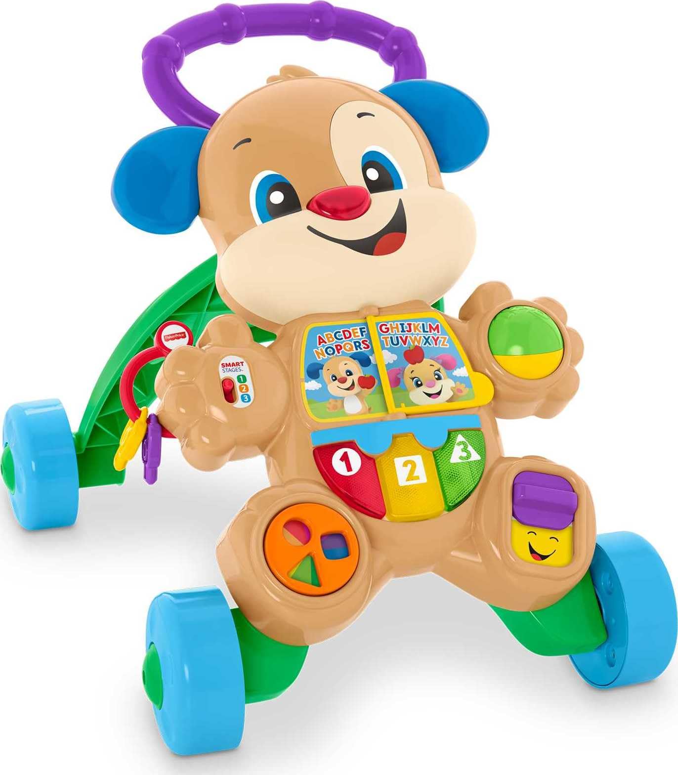 Fisher-Price لعبة أطفال Laugh & Learn Smart Stages Learn مع مشاية Puppy، مع موسيقى وأضواء وأنشطة للأطفال الرضع بعمر 6 أشهر فأكثر