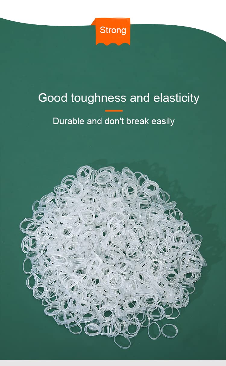 2000 PCS Clear Elastic Mini Ponytail Rubbers Ties, Soft Non-Slip Small Hair Accessories for Girls, with 2 PCS Topsy Tail Tools