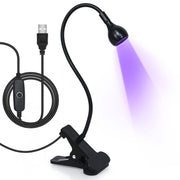 مصباح أظافر AORAEM LED، مجفف أظافر، ضوء معالجة مع عنق مرن أسود ومشبك للأظافر الجل