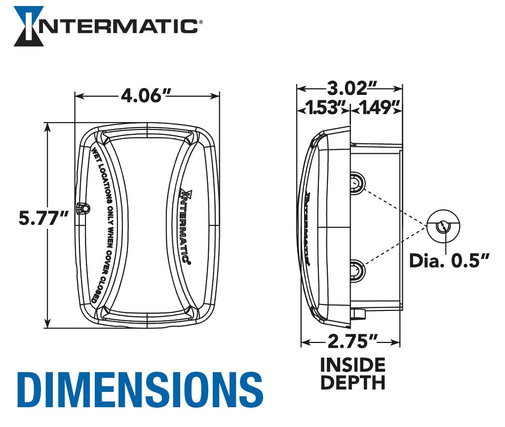 Intermatic WP3100C Weatherproof Electrical Outlet Cover - Extreme Temperature Resistance, Heavy-Duty Construction, Versatile Design & Multi-Configurable, Easy Install, Secure Fit for Outdoor in-Use