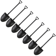 CCINEE 50pcs Mini Shovel Spoons for Desserts, Disposable Plastic Icecream Spoons Shovel Shape Cute Black Spoon for Family And Halloween Party