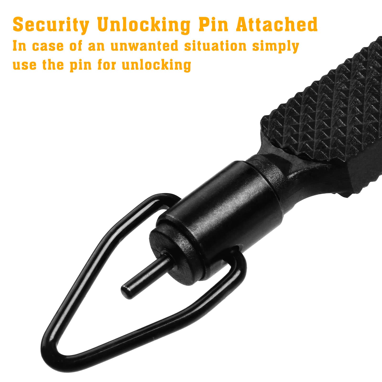 JOTOVO Flat Knurled Swivel Key, Universal Standard Handcuff Key 4" Long with Detachable Keyring, Black