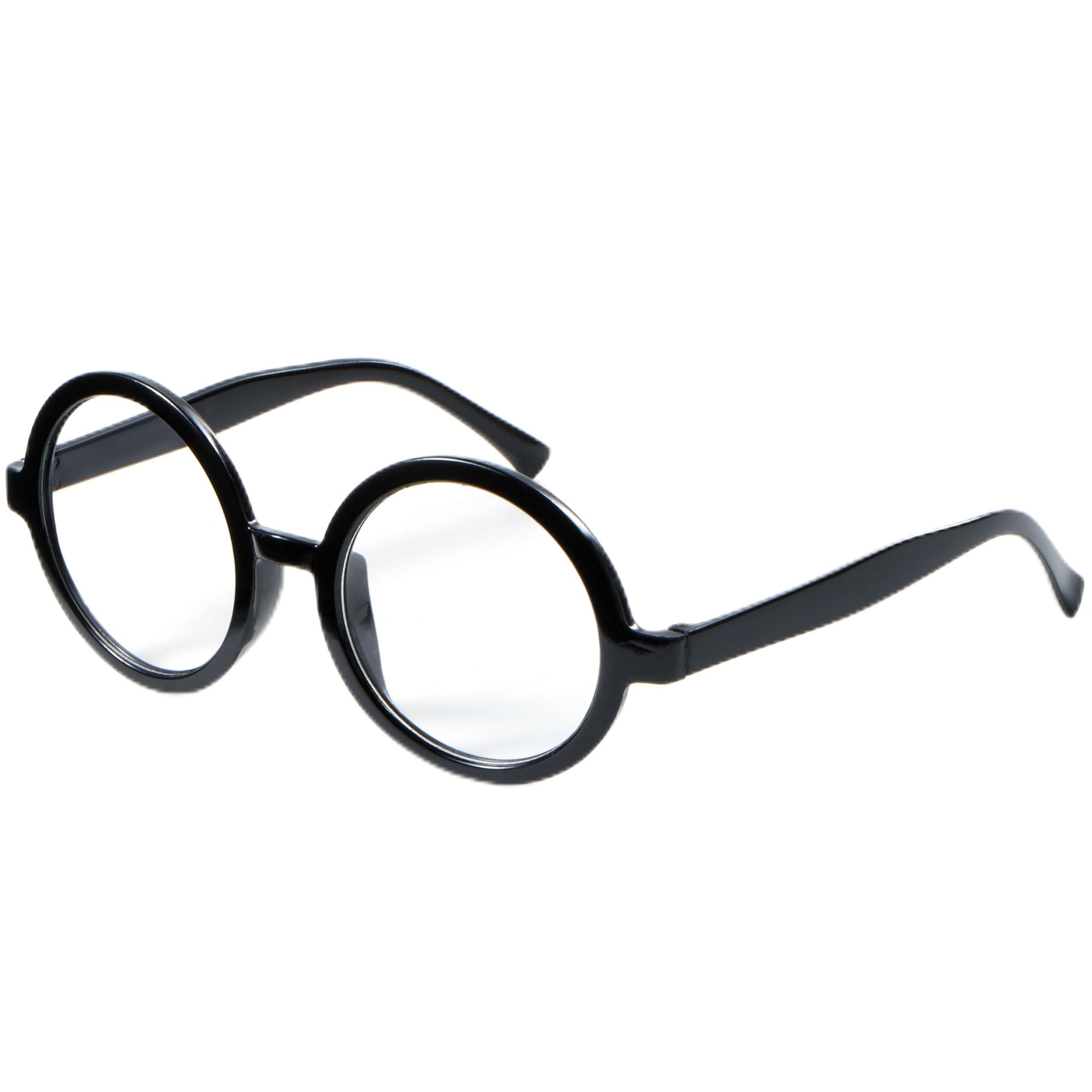 Spooktacular Creations Wizard Glasses, Halloween Black Round Glasses, Black Circle Eyeglasses for Kids & Adults Halloween Accessories Costume