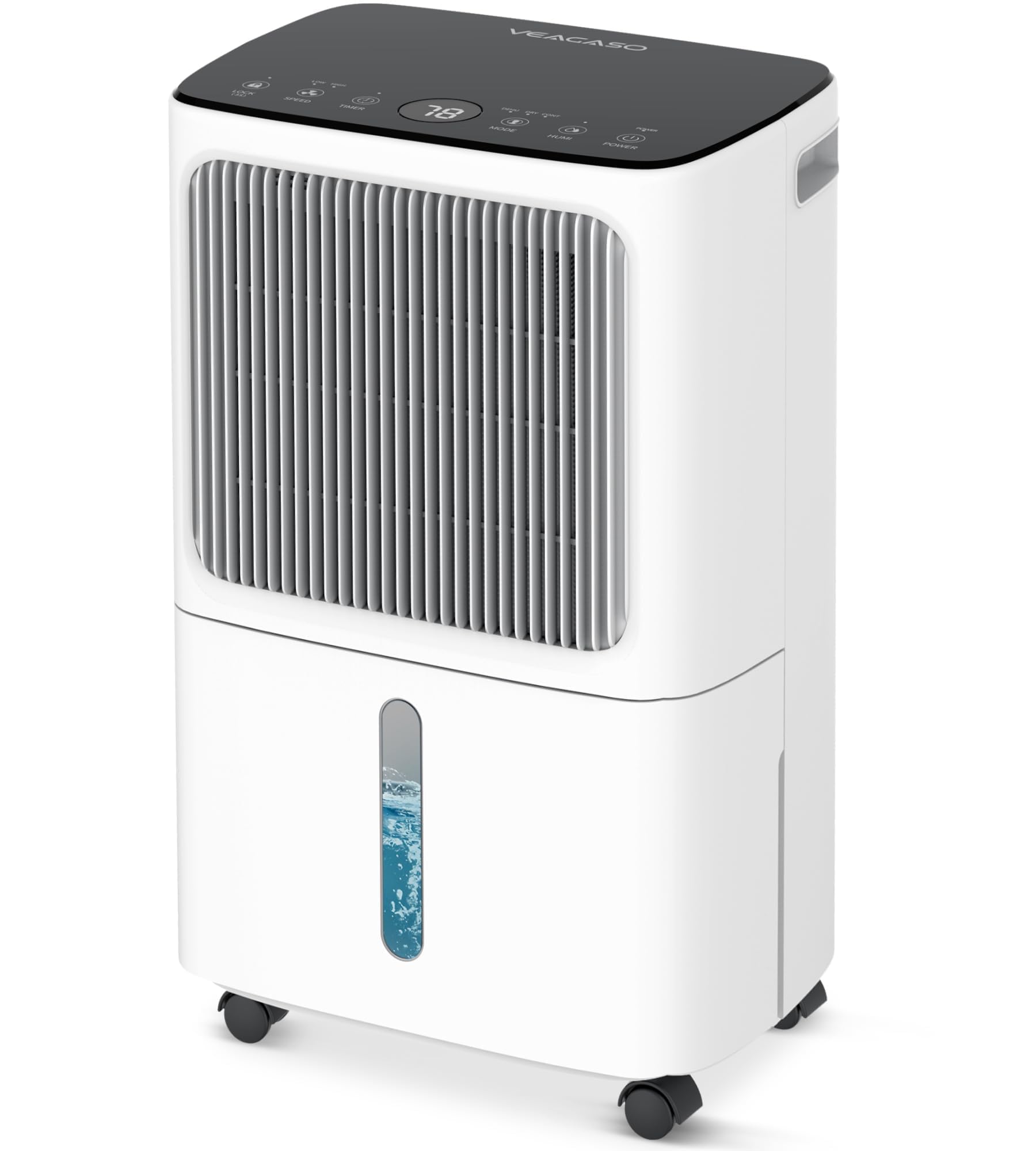 2500 Sq.Ft Dehumidifiers for Home with Drain Hose Max 34 Pints, VEAGASO Dehumidifier for Basement, Large Room, Bathroom, Bedroom, Three Modes, Intelligent Humidity Control, Dry Clothes, 24HR Timer