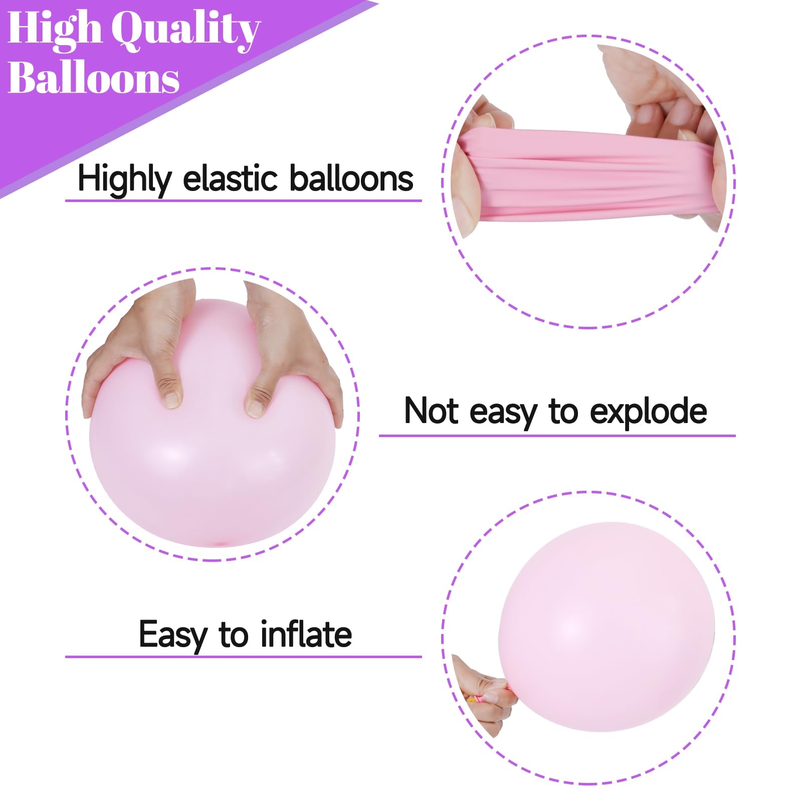 68Pcs Pink and Purple Balloons 12 Inch Metallic Purple Pink Latex Balloon Confetti ballons with Ribbons Party Balloons for Wedding Girls Birthday Baby Shower Decorations.