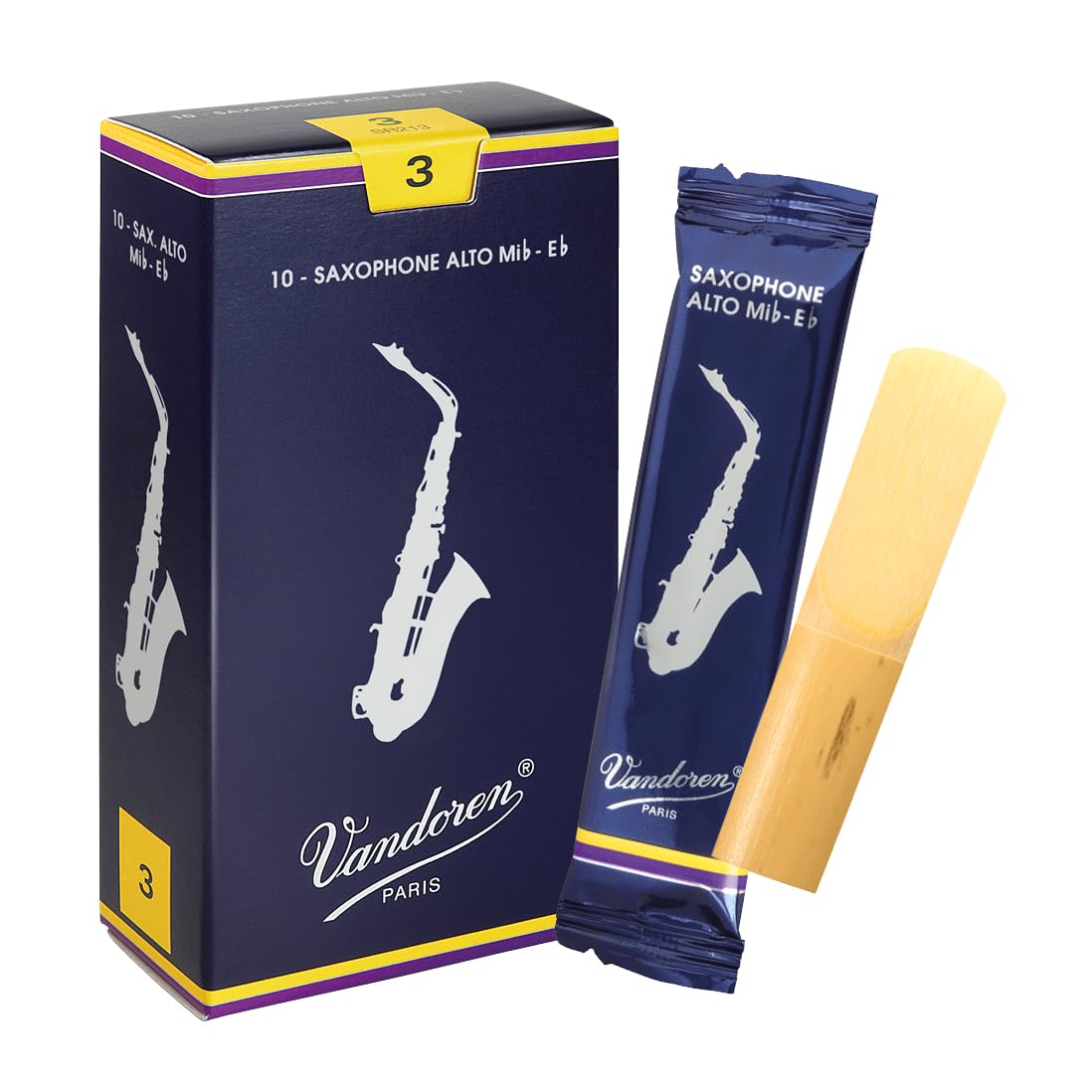 Vandoren SR213 ريشة ساكسفون ألتو تقليدية قوة 3؛ علبة من 10