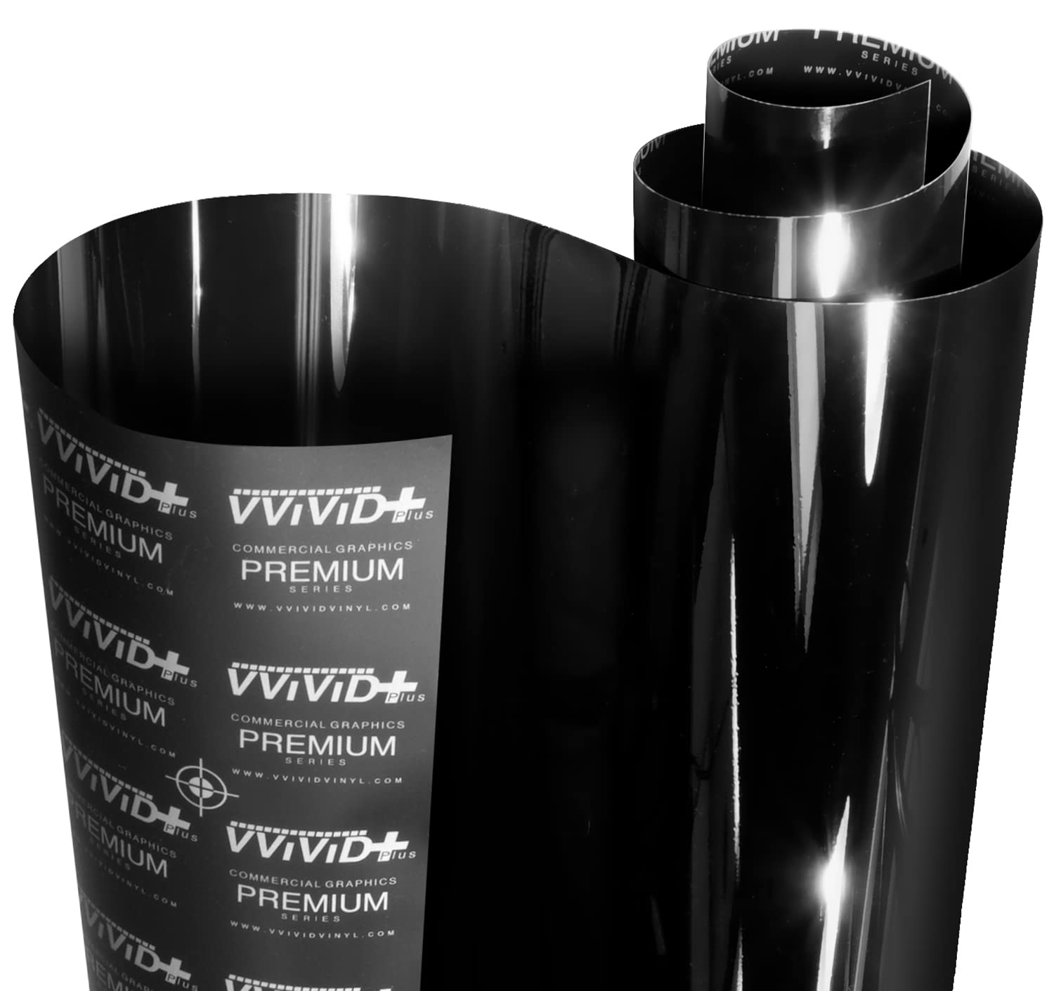 فيلم تغليف سيارات من الفينيل الفاخر شديد اللمعان من VViViD+ (قدم واحد × 5 أقدام، أسود بيانو لامع)