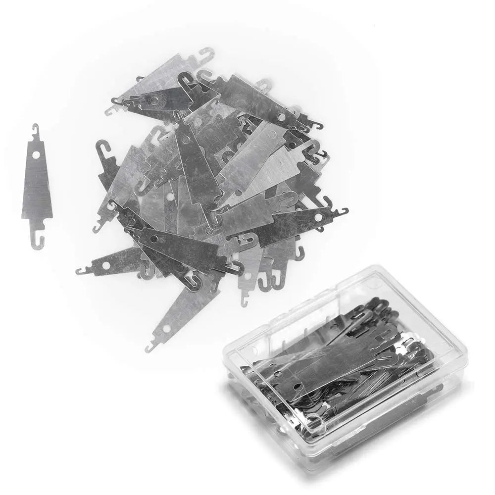 Jofefe 60Pcs Stainless Steel Needle Threader Embroidery Cross Stitch Needle-Threading Tools for Large Eye Needles Hand DIY Sewing with Clear Box for Keep it in Place