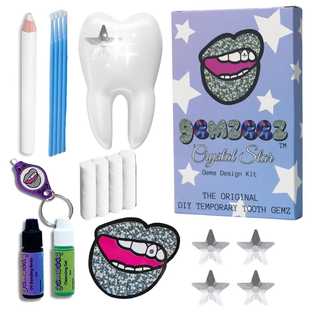 Gemzeez: The Original DIY Temporary Tooth Gemz Starter Kit (Crushed Ice) and 1,000 Gemz