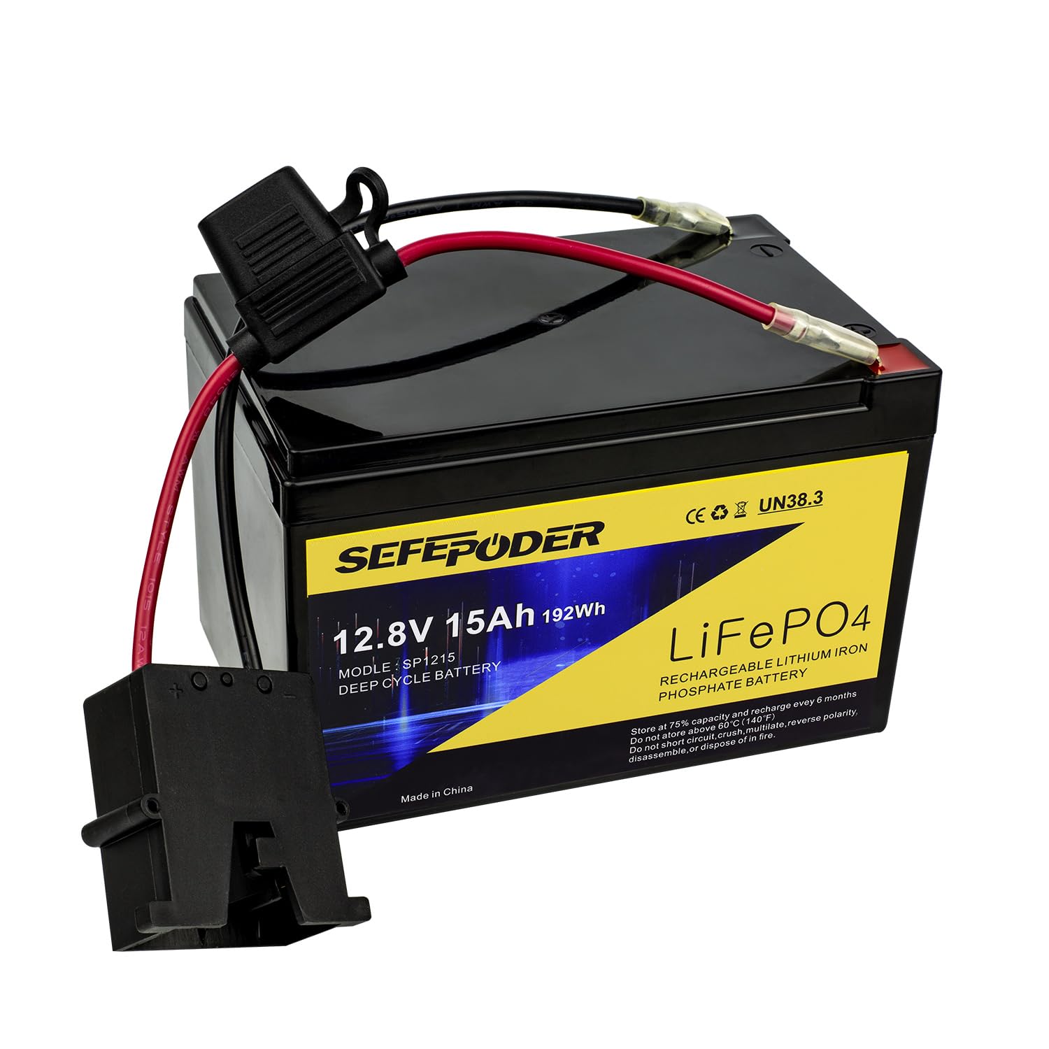 SEFEPODER Replacement Battery Compatible with Fisher Price Power Wheels 12 Volt,12V 15Ah Lifepo4 Lithium Ion Rechargeable Battery for Power Wheels Ride-On Vehicles