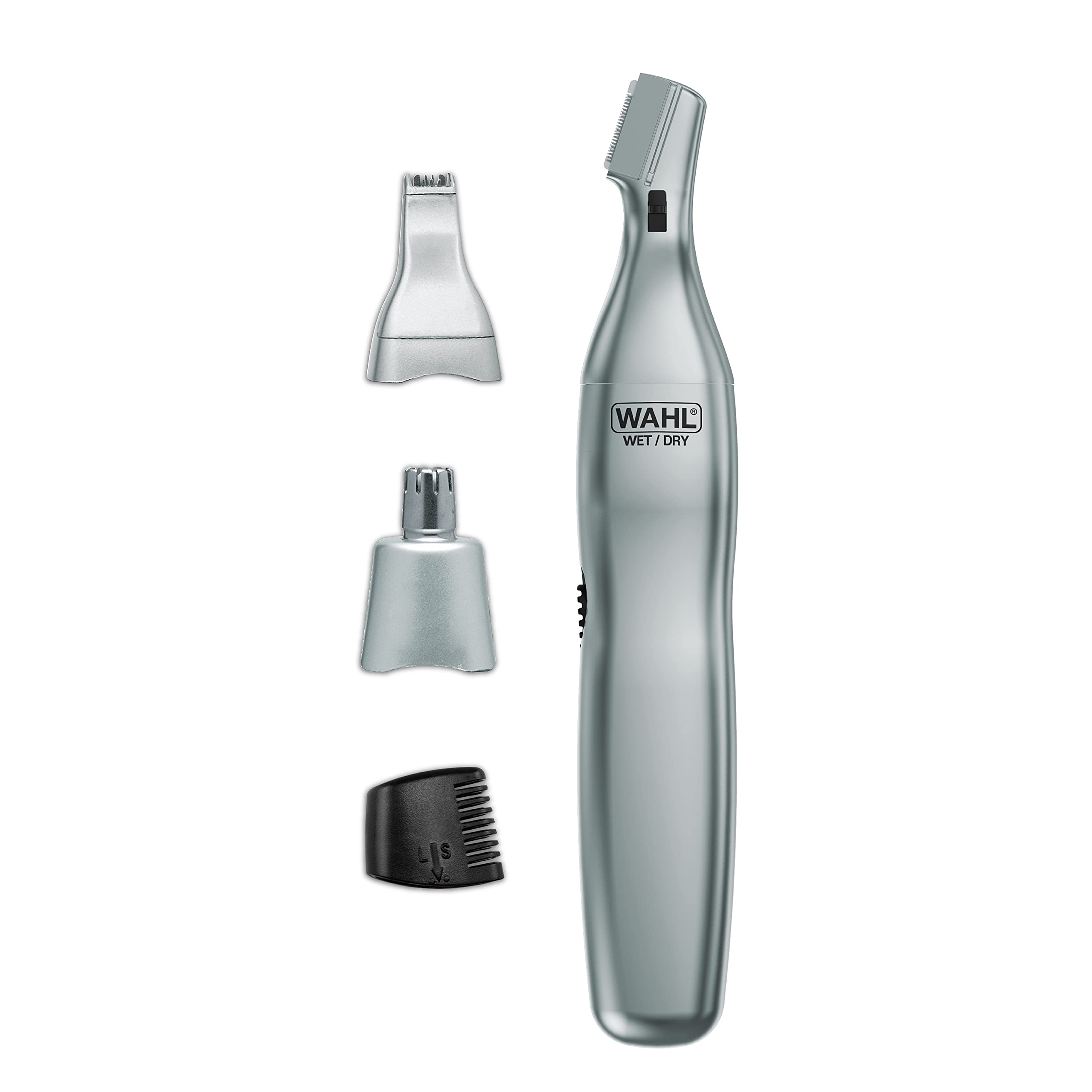 Wahl Men's Nose Hair Trimmer, for Eyebrows, Neckline, Nose & Ear Hair, Precision Detail Trimming with Interchangeable Heads, Battery Included - Model 5545-400