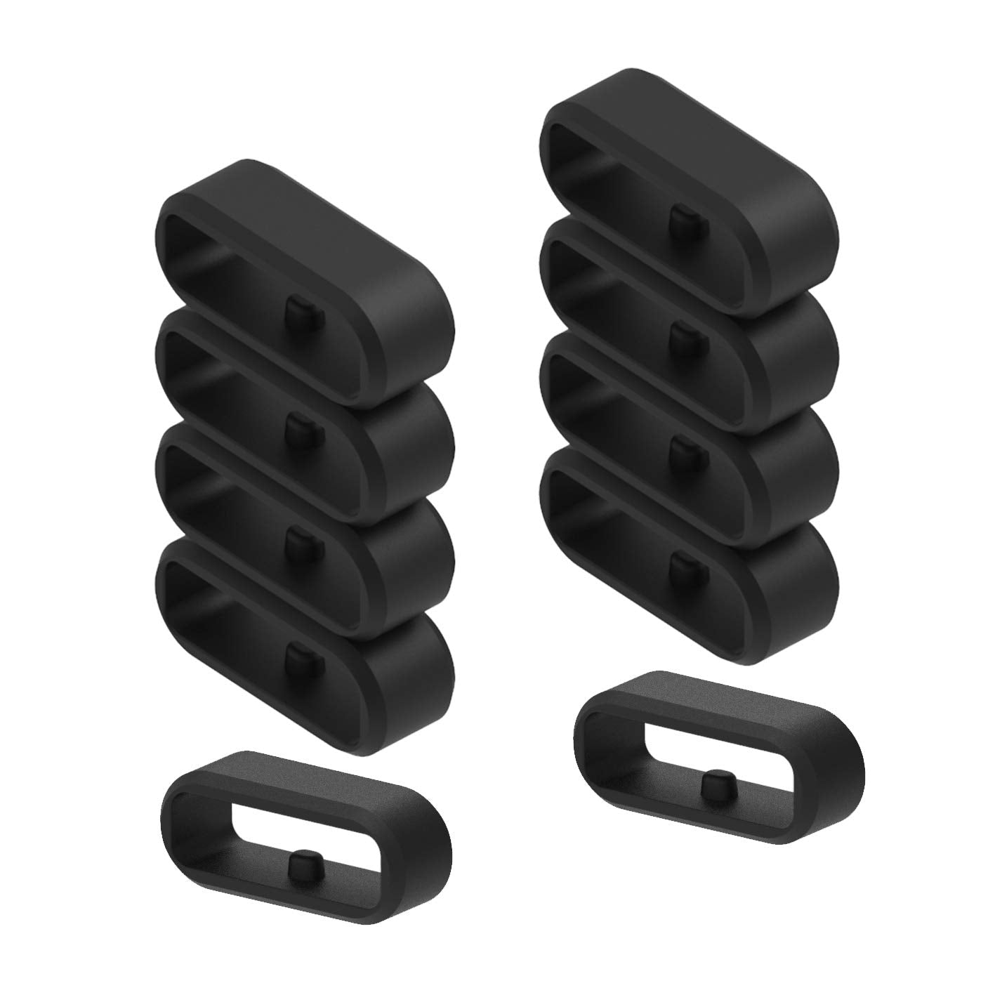 6-Pack Fastener Rings Compatible with Garmin Vivoactive 6 5 3/Forerunner 645 245 45 55 165/Venu Sq Sq2/Vivomove/Fenix 7S 6S 5S Band Keeper, Silicone Replacement Watch Band Loop/Holder/Clips