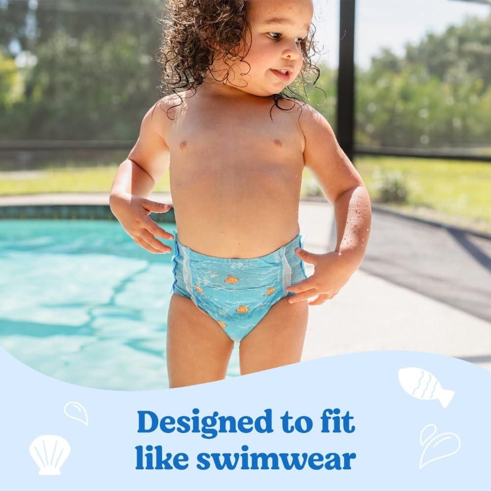 Huggies Little Swimmers Disposable Swim Diapers, Size 5-6 (32+ lbs), 17 Ct