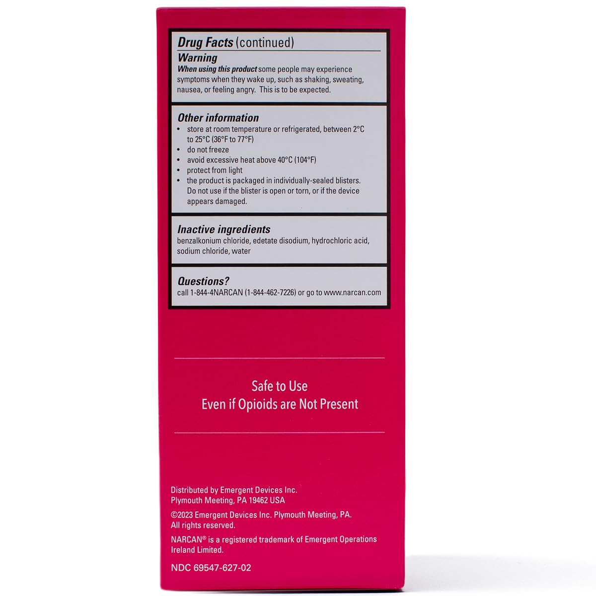 NARCAN Nasal Spray 4 mg, Emergency Treatment of Opioid Overdose, 2 Single-Dose Devices