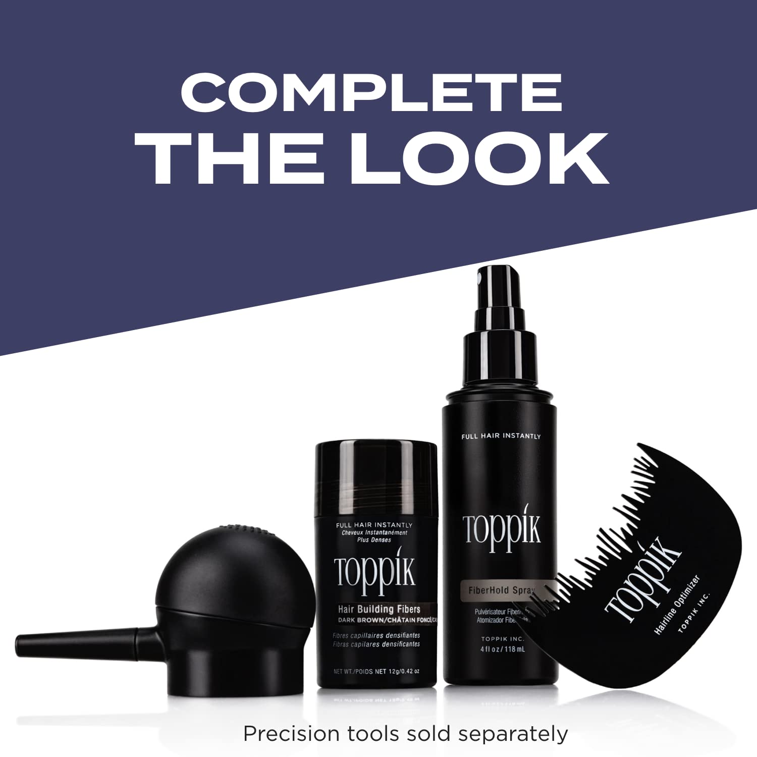 Toppik Hair Building Fibers, Dark Brown, 12g Fill In Fine or Thinning Hair, Instantly Thicker, Fuller Looking, 9 Shades for Men & Women, Keratin Protein Formula