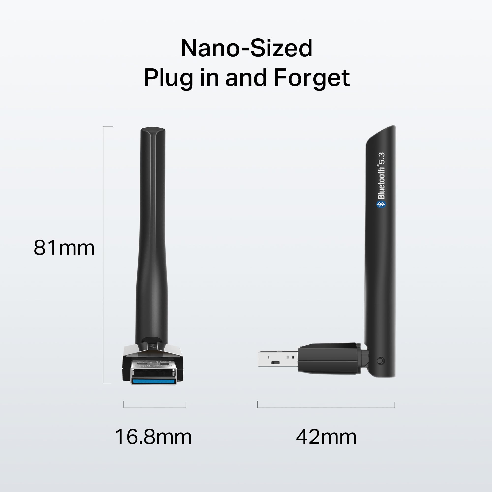 TP-Link USB Bluetooth Adapter for PC, Bluetooth 5.3 Long Range Receiver, Plug and Play, Adjustable Antenna, Supports Windows 11/10/8.1/7 for Desktop, Laptop, PS5/PS4/Xbox Controller (UB500 Plus)
