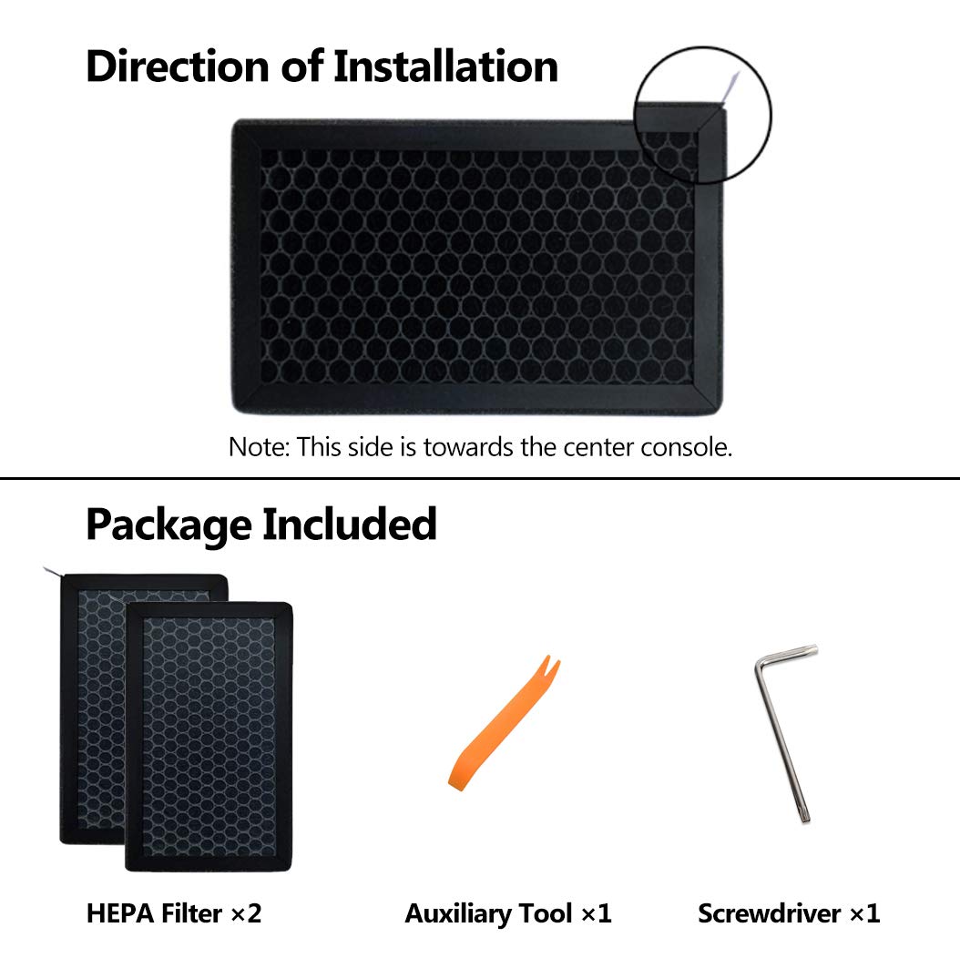 XTechnor HEPA Air Filter for Model Y Model 3 2016-2025, 2 Pack Cabin Air Filter with Activated Carbon
