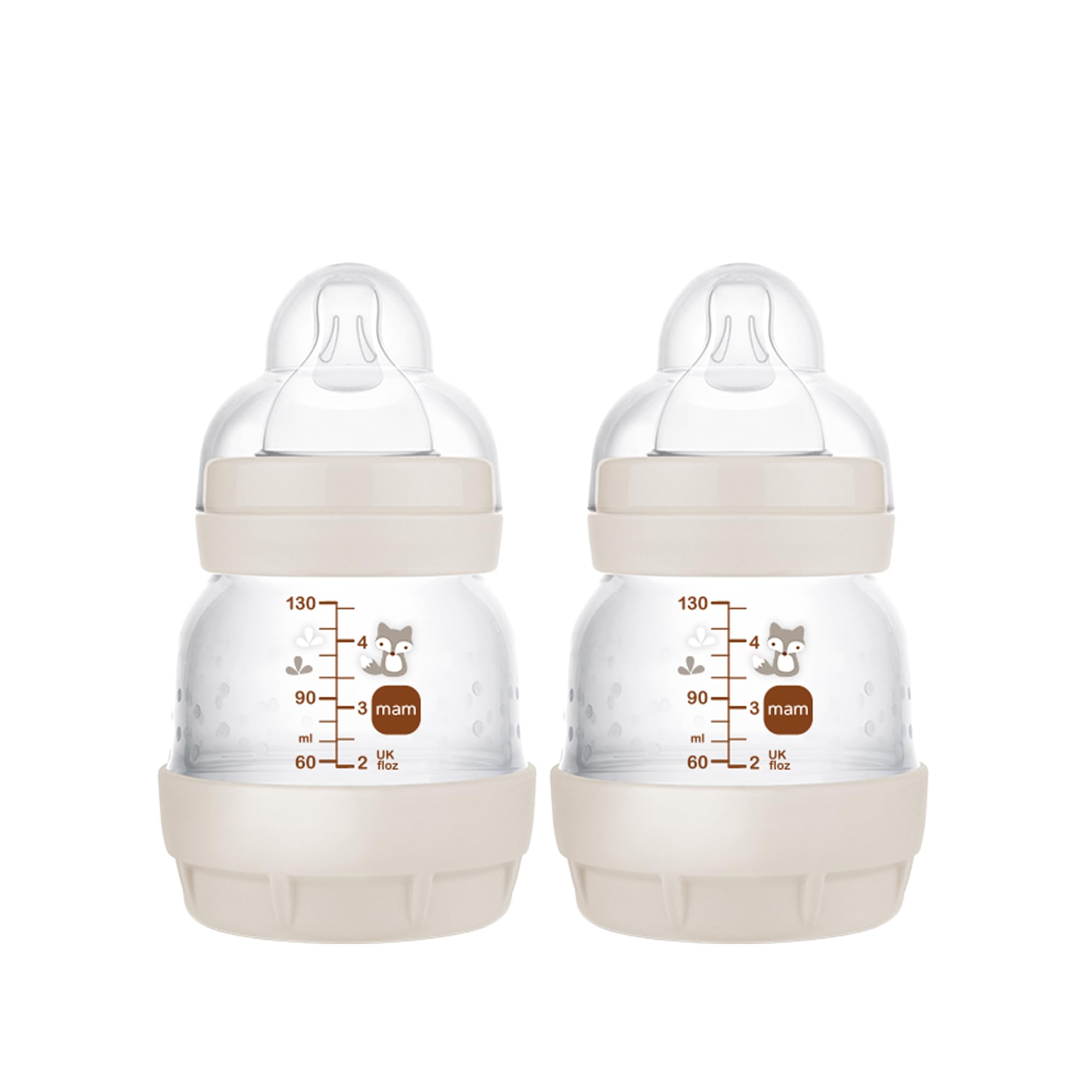 MAM Easy Start Anti-Colic Babyflaschen, extra langsamer Fluss, brustähnlicher Silikonsauger, reduziert Koliken, Blähungen & Reflux, leicht zu reinigen, BPA-frei, belüftete Babyflaschen für Neugeborene, 0-3 Monate