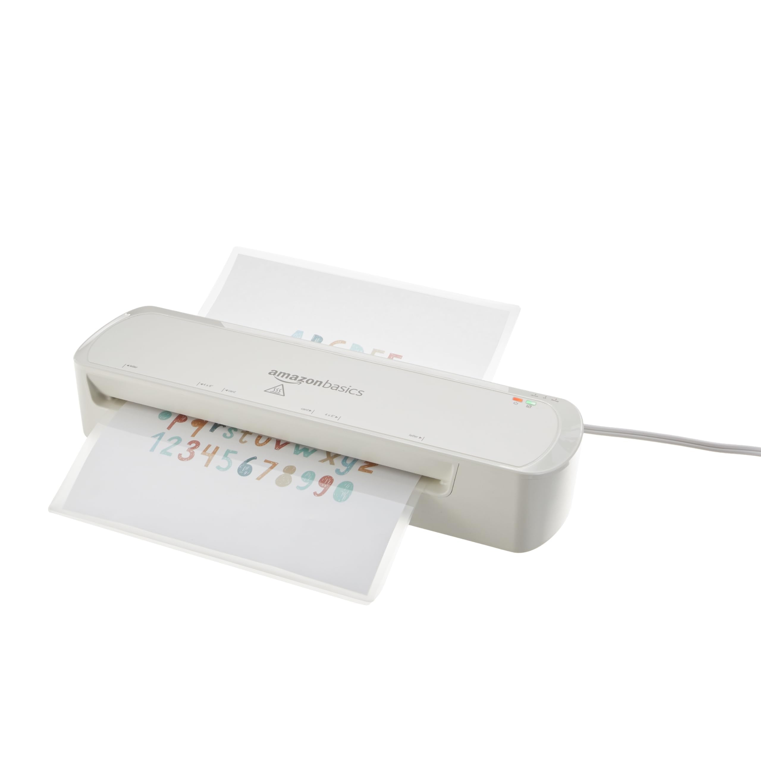 Basics 9 inch Thermal Laminator Machine for Documents and Photos, Easy to Use for Home Office or School, White