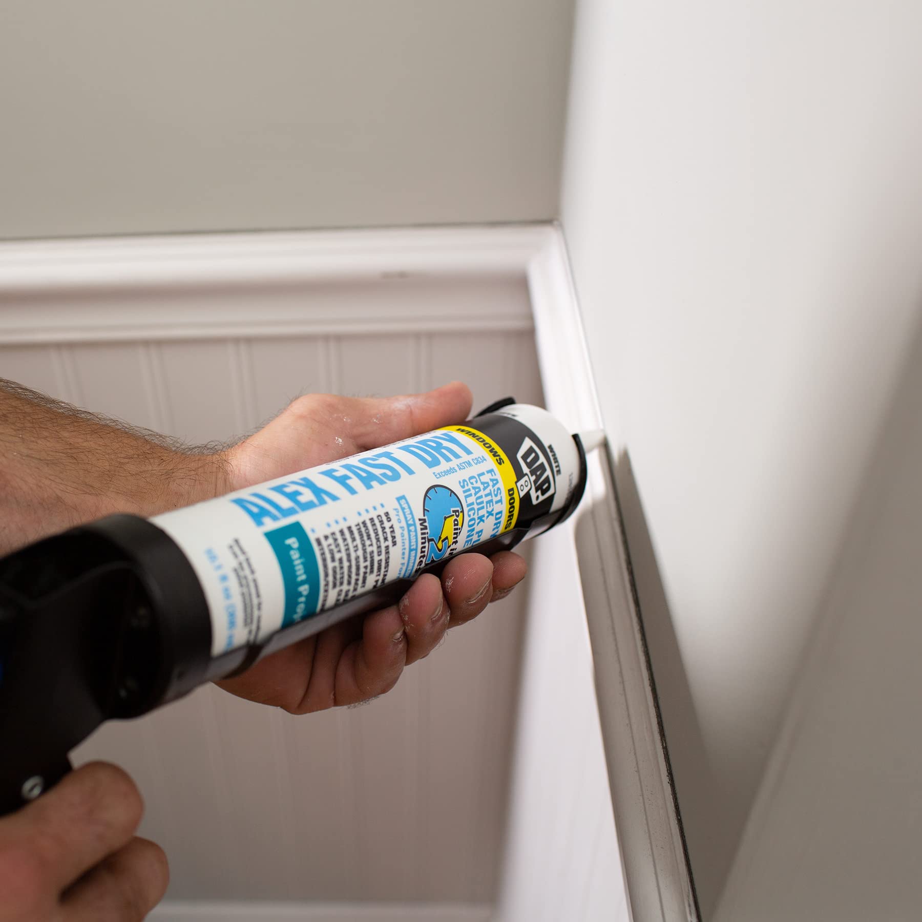 DAP Alex Fast Dry Acrylic Latex Caulk Plus Silicone, White, 10.1 Oz (7079818425)