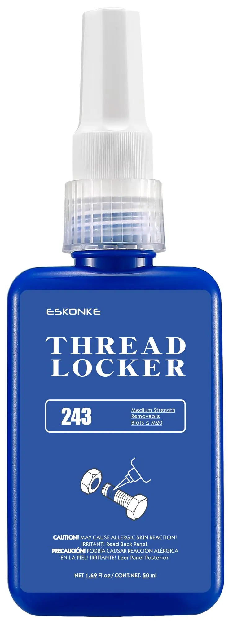 2 Pack Thread Locker - Blue 243 (Medium) & Red 271 (High) - Metal Screw Locking Sealant for Bolts/Nuts/Fasteners - Prevents Loosening/Corrosion